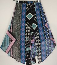 Express Skirt Womens XS Chiffon Abstract Print Handkerchief Wrapped Bott... - £26.07 GBP
