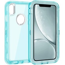 Transparent Heavy Duty Case w/ Clip for iPhone Xs Max 6.5&quot; BLUE - £5.40 GBP