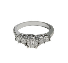 Engagement Ring with Five Diamonds in 14k White Gold  - £1,192.37 GBP