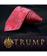 DONALD J. TRUMP  MEN&#39;S TIE 100% SILK  Red Blue Paisley 61” - $141.96 CAD