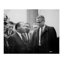 1964 Dr. Martin Luther King Jr &amp; Malcolm X Photo Print Poster Wall Art - £13.42 GBP+