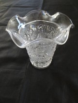 Vtg. Anchor Hocking CLEAR SANDWICH GLASS RUFFLE-EDGED 5&quot; Flower Vase - $18.00
