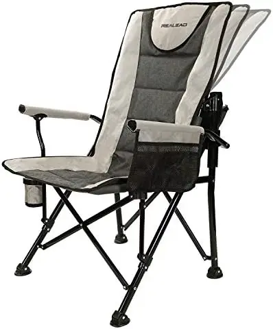 Folding Chair High Back Camp Chair Beach Chair Heavy Duty Portable Camping and - £106.13 GBP