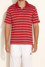 Adidas Performance Golf Polo University Red Stripe Jersey Polo Tee Shirt P17088 - £63.28 GBP