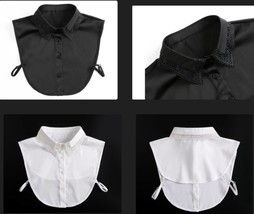 Off white, Black / Fake Collar / Chiffon Removable False Collar B65(K) - £10.09 GBP