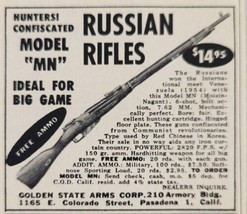 1956 Print Ad Russian Model MN Rifles for Big Game Golden State Arms Pasadena,CA - £5.48 GBP