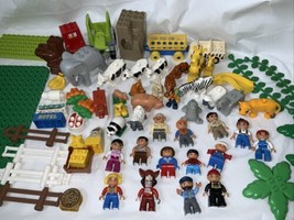 Lego Duplo Blocks Figures Cars Bases Animals Zoo LOT OF 60+ RARE LOT - $74.24