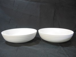 NEW Mikasa NELLIE Set of 2 Pasta Bowls 7.9&quot; Bone China White - £23.84 GBP