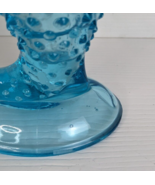 Fenton Art Glass Blue Opalescent Hobnail Glass Cornucopia Candleholder V... - £19.46 GBP
