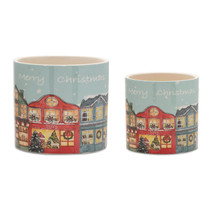 Merry Christmas Village Planter (Set of 2) - $912.23 MXN