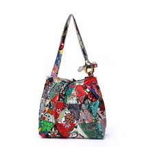 Brand Women Shoulder Bag Cotton Fabric Handbags Adjustable Patchwork Hippie Bag  - £37.37 GBP