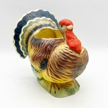 Relpo Turkey Planter Ceramic Thanksgiving 5293 Japan 6&quot; Vintage W Label - £19.65 GBP