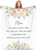 Mother&#39;s Day Gifts for Mom from Daughter Son, Blanket Flower Letter Flannel Thro - £23.06 GBP