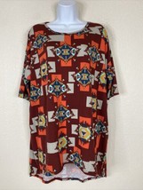 LuLaRoe Womens Size L Red Southwestern Irma Relaxed Fit T-shirt Short Sleeve - £5.05 GBP