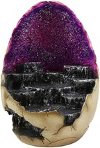 Ebros Purple Geode Dragon Egg with Rocky Steps and LED Light Miniature Display - £40.43 GBP