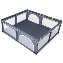 Large Infant Baby Playpen Safety Play Center Yard with 50 Ocean Balls-Dark Gray - £134.33 GBP