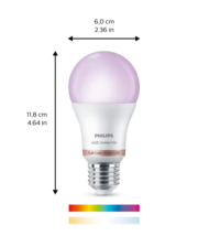 60-Watt Equivalent A19 LED Smart Wi-Fi Color Changing Smart Light Bulb powered b image 2