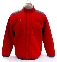 Under Armour Storm Red &amp; Gray Box Quilted Zip Front Puffer Jacket Men&#39;s NWT - £97.21 GBP