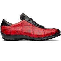 Hand painted big block alligator scales Sneaker Shoes Saulo BlackCherry image 2