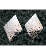 Silver Engraved Blanket Diamonds by Action Company PAIR! 3&quot; top to bottom - $25.73