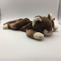 Vintage 1997 TY Beanie Babies Pounce Brown Cat Kitty Retired Plush Stuffed Anima - £15.97 GBP