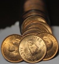 Gem Unc Roll (50) Great Britain 1948 Farthing Coins~RARE~King George VI~Fr/Ship - £239.60 GBP