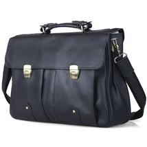 leather briefcase for men Top Quality Leather 15 inch Laptop Tote Shoulder Bags - £190.24 GBP