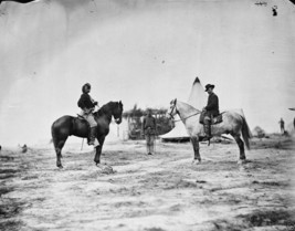 George Custer Alfred Pleasonton on Horseback 1863 - 8x10 US Civil War Photo - £6.96 GBP