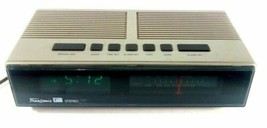 Vintage 1982 Transonic T Radio 2 Speakers 10 Watts Digital Alarm Clock 18E 9  - £14.63 GBP