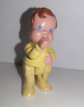 Vtg Fisher Price Loving Family Dream Dollhouse Baby Boy Yellow PJs Brown... - £9.74 GBP