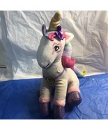 Nickelodeon Jojo Siwa Sparkle White Rainbow Unicorn 11&quot; Plush Stuffed An... - $12.16