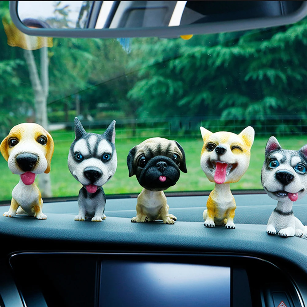 Nodding Dog Funny Shaking Head Toys Cute Bobblehead Puppy Dolls Swing Car - £10.95 GBP