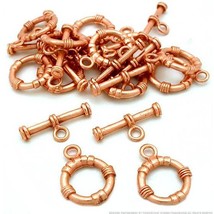 Bali Toggle Clasps 14.5mm, Packs of 6 or 12, Copper or Gold Plated - $8.20