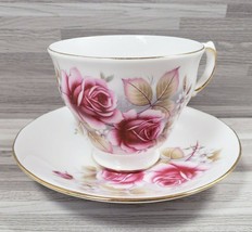 Queen Anne Pink Rose Pattern #8819 Bone China Tea Cup &amp; Saucer Made in E... - £24.77 GBP