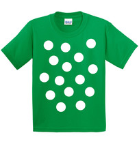 Children's Spotty Dotty T-Shirt - Green with white spots Tee - £7.87 GBP