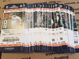 MLB 2012 Detroit Tigers Full Unused Ticket Stubs $2.99 Each! - £2.39 GBP