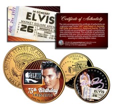 ELVIS PRESLEY Indiana Quarter and JFK Half Dollar 2-Coin Set OFFICIALLY ... - $16.95