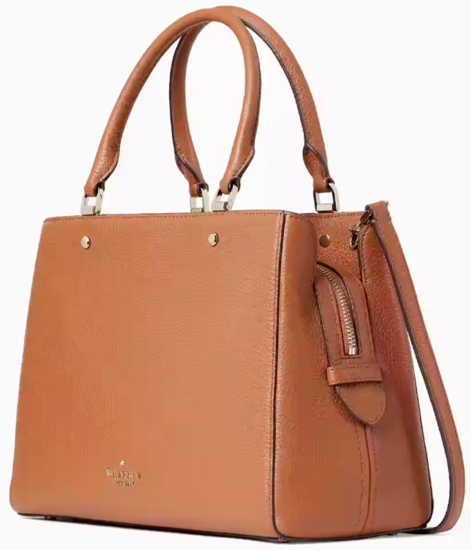 Kate Spade Leila Medium 3 Compartment Brown Leather Satchel WKR00335 NWT $399 FS
