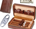 M Time C club 4-Finger Cigar Case, Cigar Humidor Portable Travel Crocodile - $89.05