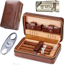 M Time C club 4-Finger Cigar Case, Cigar Humidor Portable Travel Crocodile - £70.56 GBP