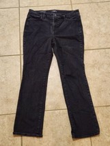 NYDJ Marilyn Straight Leg Size 14 Black Denim Lift and Tuck Jeans  - £15.25 GBP