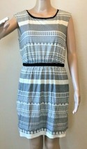 Ann Taylor LOFT Women&#39;s Dress Size M Black White Geometric Print - £18.76 GBP