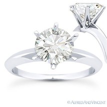 Forever Brilliant Round Cut Moissanite 14k White Gold Solitaire Engagement Ring - £510.30 GBP+