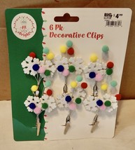 Decorative Clips 6pk Christmas Snowflakes By All Is Bright 3 1/2&quot; x 1 1/... - £3.65 GBP