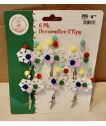 Decorative Clips 6pk Christmas Snowflakes By All Is Bright 3 1/2&quot; x 1 1/... - £3.90 GBP