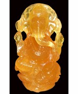 Lord Ganesha In Natural Yellow Fluorite Gemstone - 191 gms - $373.53 CAD