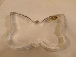 Vintage Val St. Lambert Laslo Solid Crystal Butterfly Paperweight Belgium Signed - £21.30 GBP