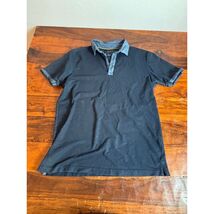 Cactus Man Ricky Singh Mens Navy Blue Polo Shirt Contrast Denim Collar S... - $13.86