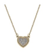 Corrine Pavé Heart Charm Necklace in Worn Gold - €23,70 EUR