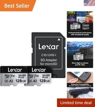 Professional 128GB microSDXC UHS-I Memory Cards - 205MB/s Read Speed, 2-... - $45.00